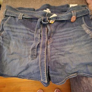 Lane Bryant Mid-Rise Girlfriend Flex Magic Stretch Denim Shorts size 28